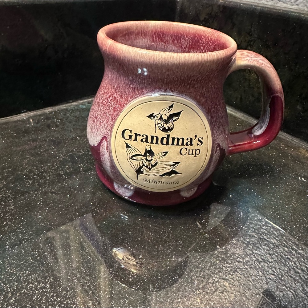 Grey Fox Pottery Grandma's Cup Minnesota Flower Ceramic Mug